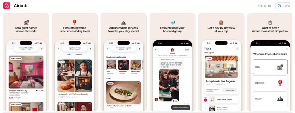 App mobile Airbnb