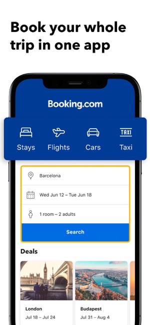 L'app mobile di Booking.com