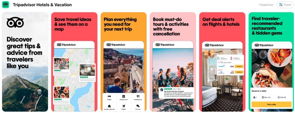 L'app mobile di TripAdvisor
